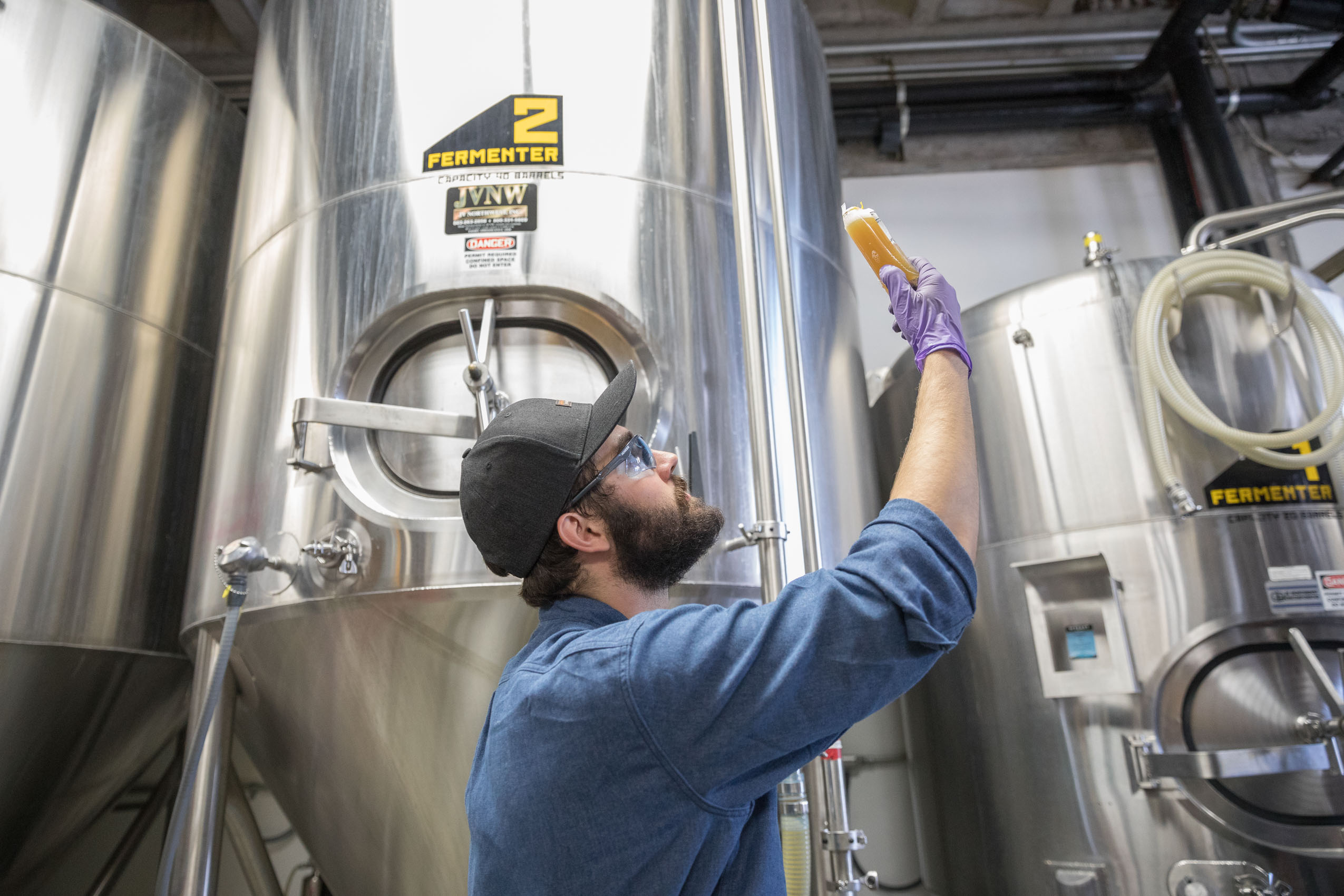 brewer checking beer industrial photographer Rich Crowder
