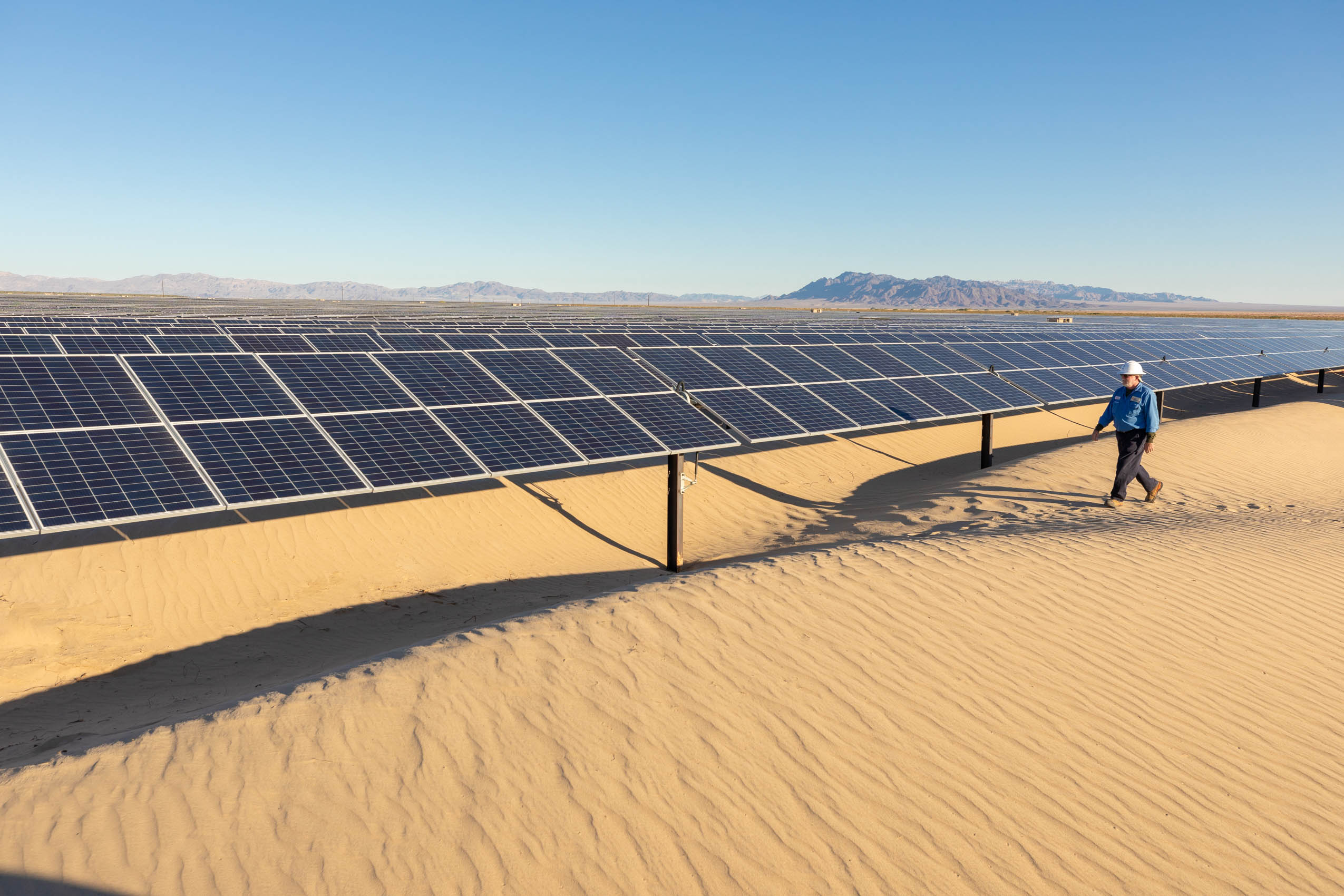 EDF renewables solar array plant mojave desert california with clean renewable energy Photographer Rich Crowder