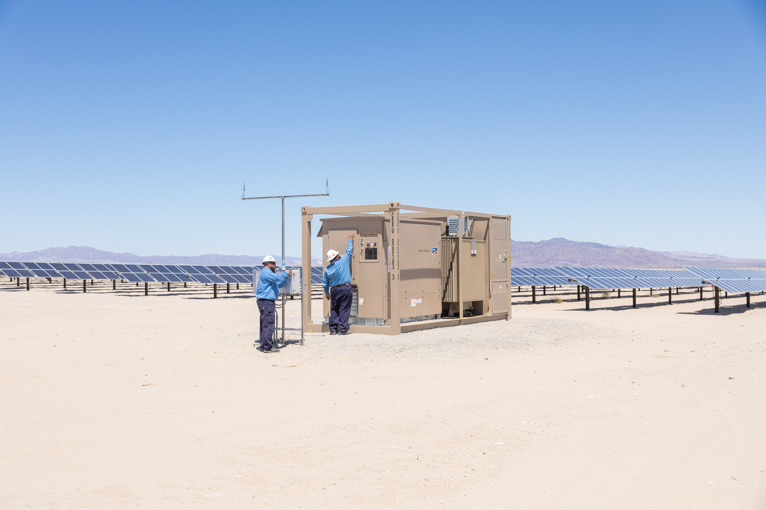 EDF renewables solar array plant mojave desert california with clean renewable energy Photographer Rich Crowder