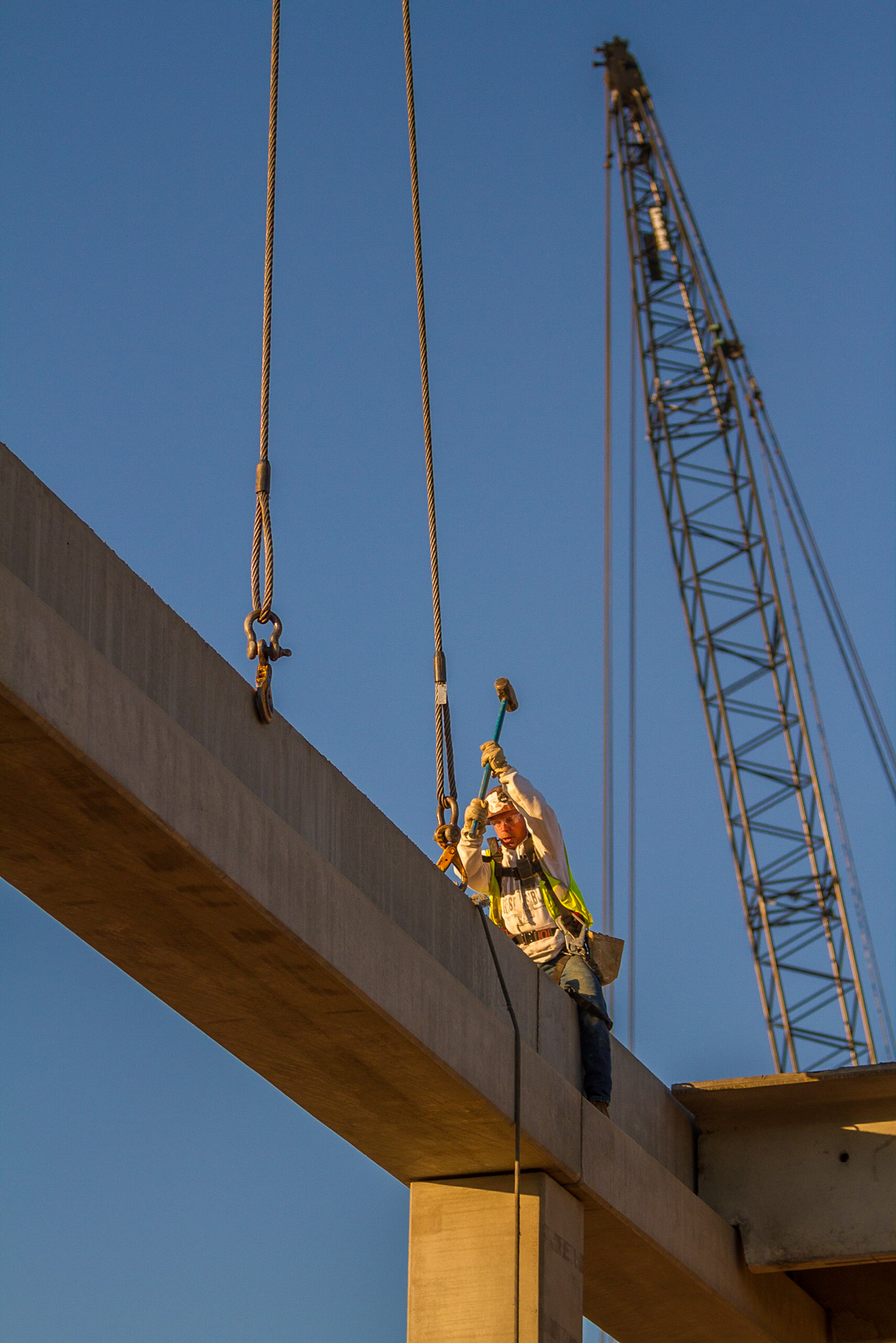 Construction worker and crane Rich Crowder