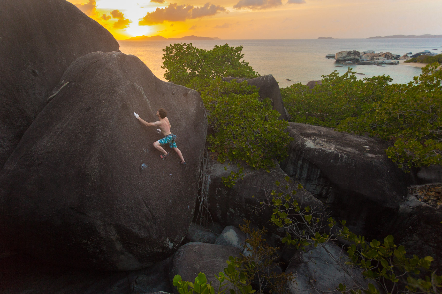 Climber Jimmy Webb in Virgin Gorda