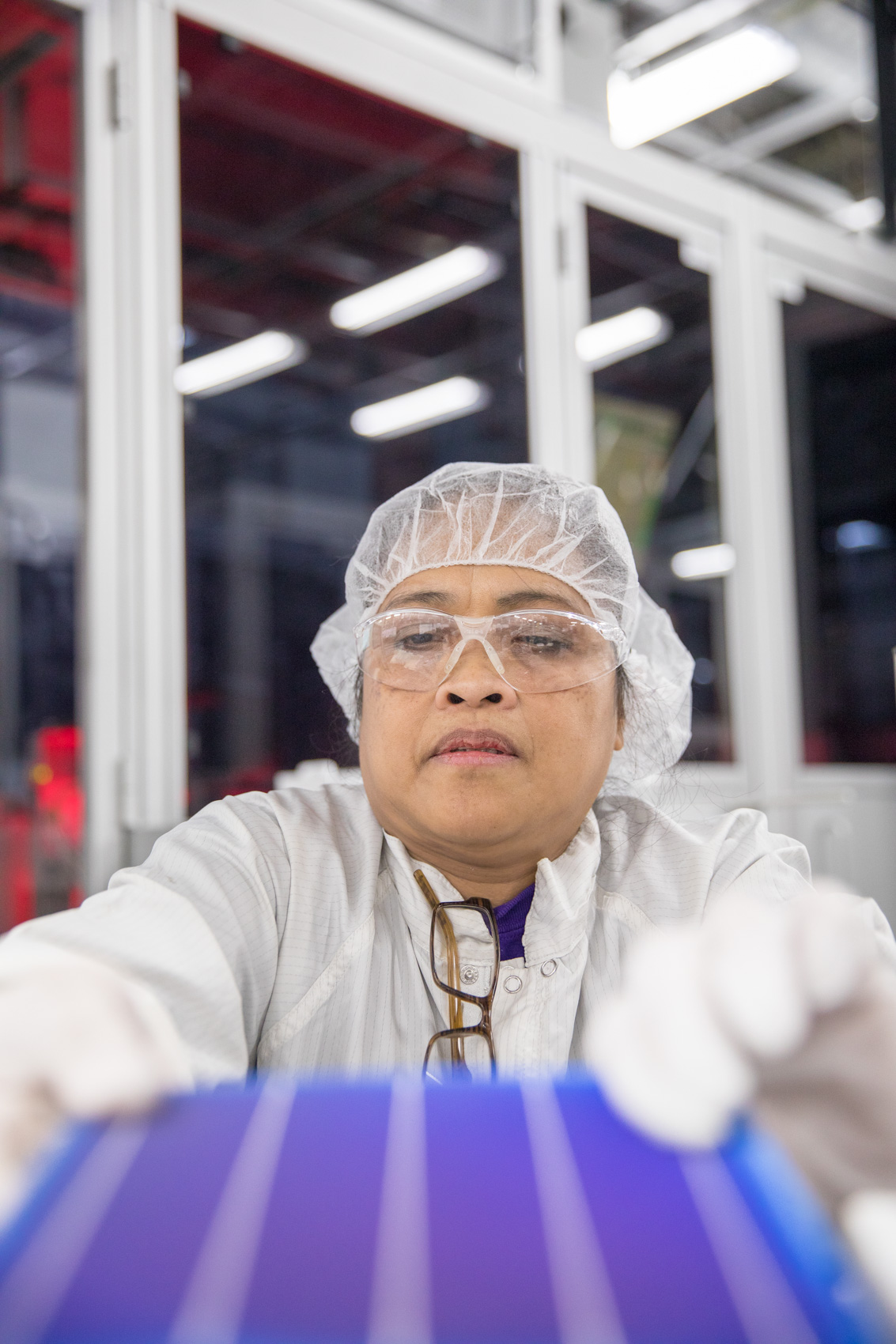 Solar panel manufacturing technology photography by energy photographer Rich Crowder