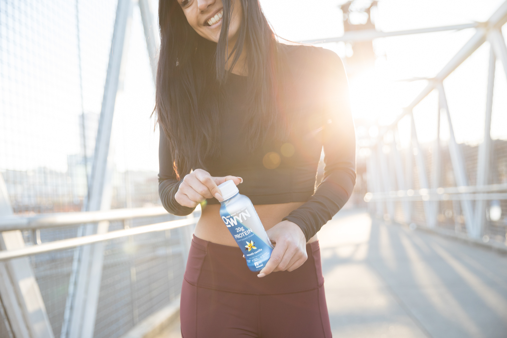 Rich Crowder active lifestyle photographer with wellness beverage